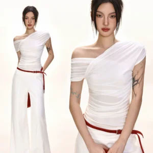 Áo trễ vai trắng